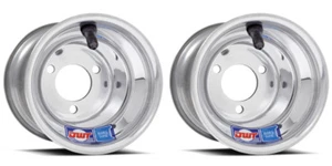 DWT Polished Aluminum 8" 8x8 Rear Wheels Rims Suzuki LT80 LTZ90 - Picture 1 of 1