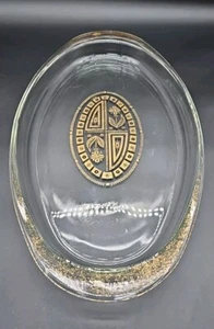 Vintage Pyrex 1233 A-11 Durchbruch 3qt Krone Servierplatte selten Gold gesprenkelt  - Bild 1 von 9