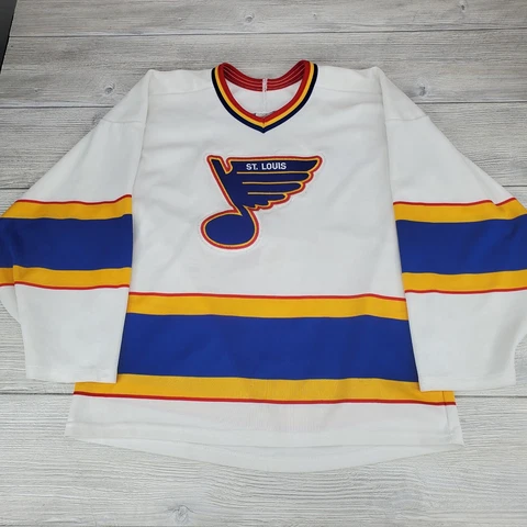 St Louis Blues CCM Jersey Size Medium White RARE early 80s - early 90s Vtg Cover