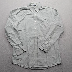 Saddlebred Men's Medium Dark Gray White Striped Long Sleeve Button Down - Picture 1 of 10