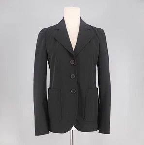 PRADA Fitted Stretch Blazer Notched Collar Patch Pockets Black Size 40 (US 4) - Picture 1 of 10