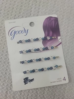 Vintage 2009 Goody Beaded Bobby Pin Hair Slides Blue Y2k - Image 1 of 3