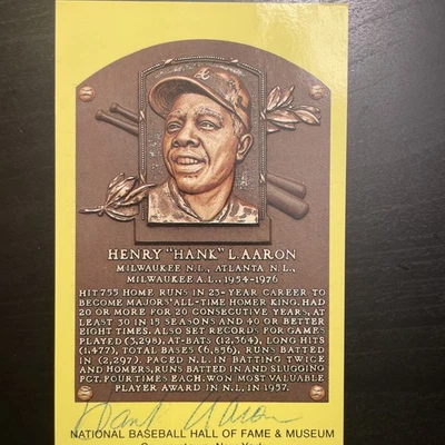 Henry Hank Aaron Signed/Autographed National Baseball Hall Of Fame Postcard - Image 1 of 4