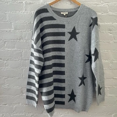 Suéter Caballete Grande Ultra Suave Bandera Americana Tema Calce Relajado Pullover Acogedor Nuevo con Etiquetas Foto 1 de 4