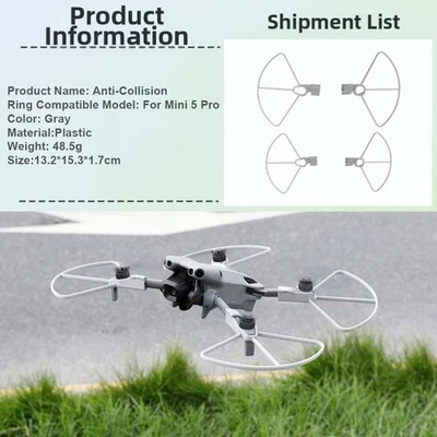 Protector de hélice ligero para DJI Mini 5Pro con fácil instalación y comprobación - Imagen 1 de 4