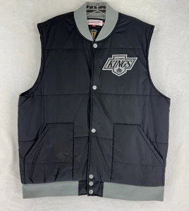 Mitchell & Ness Los Angeles Kings Vintage Hockey Uomo Nero Puff Gilet Giacca XL - Foto 1 di 10