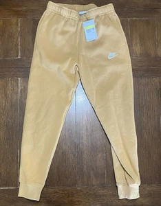 Nike Men's Size S Sportswear Fleece Jogger Pants Flax Brown BV2671 224 NWT - Picture 1 of 5