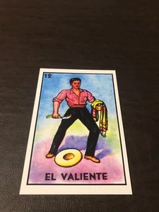 NEUE UNBESPIELTE KUNST 4 X 6 POSTKARTE - EL VALIENTE # 12 - MEXIKANISCHE LOTERIEN - Bild 1 von 2