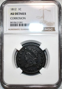 NGC ca. unzirkuliert 1812 klassischer Kopf großer Cent, messerscharfes Exemplar! - Bild 1 von 2