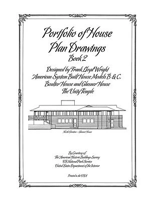 Frank Lloyd Wright Portfolio of House Plan Drawings - Book 2 - Image 1 of 4
