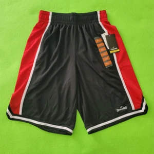 Spalding Men Basketball Shorts Black Red Activewear Athleisure Pullon S New - Picture 1 of 11