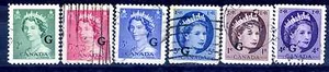 CANADA - 1953-1962 - Elisabetta II, a sinistra e a destra.E2109 - Picture 1 of 1