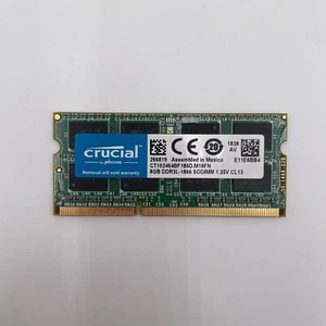 Crucial RAM 8GB (1x8GB) DDR3/DDR3L 1866 MHz CL13 Laptop Memory CT102464BF186D - Afbeelding 1 van 3