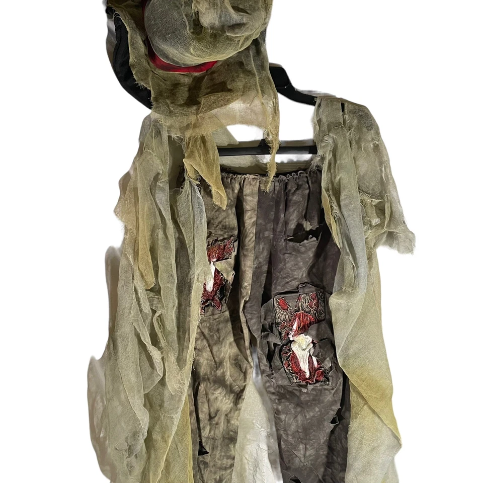 Disfraz de Zombi Niño Talla Grande 12-14 Pantalones Gasa Cortina y Sombrero de copa Huesos Expuestos Foto 1 de 4