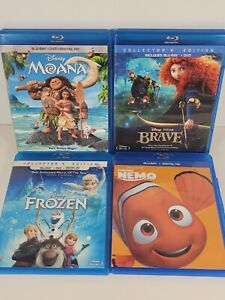 4x Disney Animated Bundle Lot (Bluray) Brave, Moana, Frozen & Finding Nemo