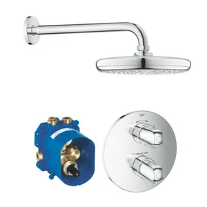 GROHE Grohtherm 1000 1 way Concealed Shower Set Rainshower Head & Arm 34582001 - Picture 1 of 2