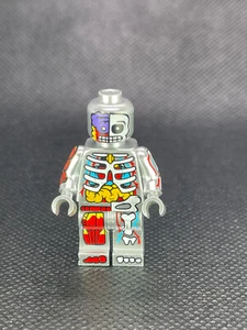 Custom PAD Printed Silver LEGO HUMAN BODY/ANATOMY Minifigure w/Display Case - Picture 1 of 9