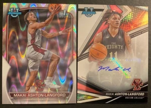 MAKAI ASHTON-LANGFORD x(2) 2022-23 Bowman Chrome U Raywave Refractor /100 & Auto - Picture 1 of 2