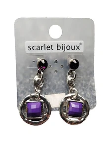 scarlet bijoux Ohrhänger ,Ohrstecker Ohrringe Silberfarben,lila Steinchen
