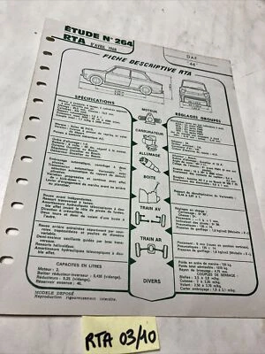 Scheda Tecnica Automobile DAF 44 Edizione 1968 RTA DAF44 - Immagine 1 di 2