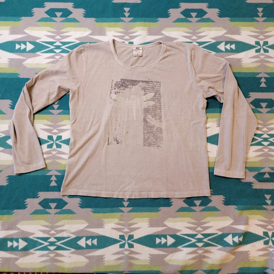 Camisa Earth Creation Mujer Libélula Algodón Orgánico Manga Larga Grande EE. UU. Foto 1 de 4