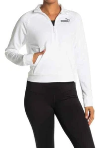 Puma Women's Half Zip Pullover Sweater (White, Size: XL) NWT - Picture 1 of 2