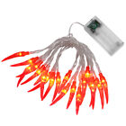  LED Pepper Lighting Chain Plastic Wedding Fairy Lights Battery Operated Chili