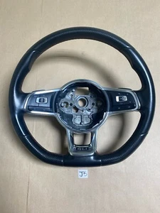 2015-17 Jetta GLI Flat Bottom Red Stitch Leather Steering Wheel Paddle Shifters - Foto 1 di 16