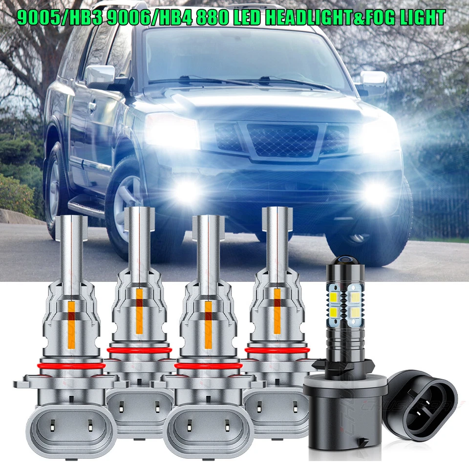 Faros LED de haz alto bajo antiniebla para Nissan Armada Sport 2005-2010 Foto 1 de 4