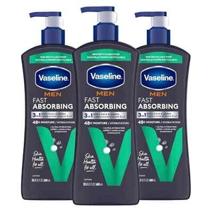 Vaseline Männer Hand & Körper Lotion heilende Feuchtigkeit 20,3 flüssige Unzen (3er Pack)......... - Bild 1 von 3