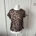 All Saints Leopard Pattern Short Sleeve Top Size 12 Women’s 