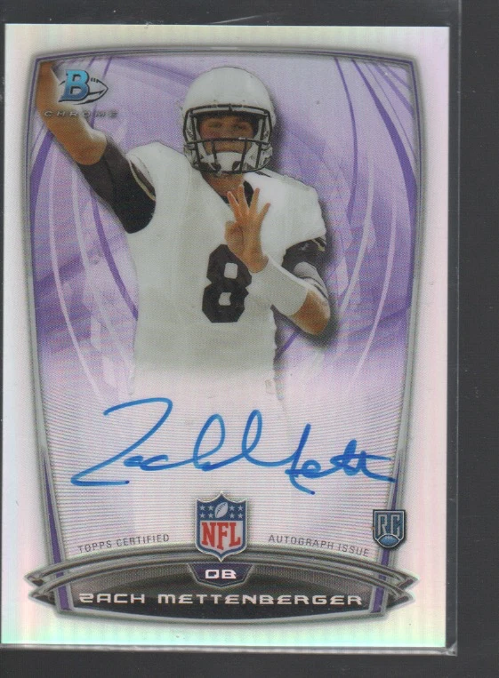 ZACH METTENBERGER 2014 BOWMAN CHROME ROOKIE REFRACTOR AUTO CARD #55 - Image 1 of 1