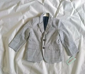Cat & Jack Boy's Chest Pocket Two Button Closure Gray Grey Suit Coat Size 5 - Picture 1 of 12