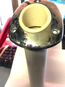 30 Degree Flush Mount Chrome Plastic Rod Holder for Boats - Picture 1 of 2