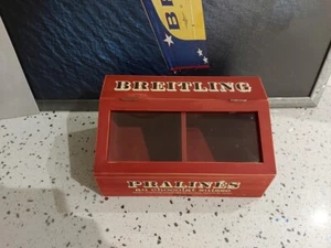 Genuine Breitling Red Wooden Promotional Chocolate Box - RARE - Picture 1 of 4