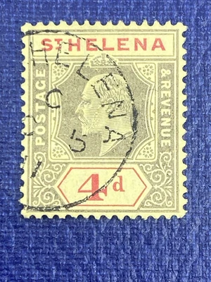 Santa Elena 1912 SC# 71 - 1912, papel calcáreo, usado, cancelación real, sin marca de bisagra Foto 1 de 2