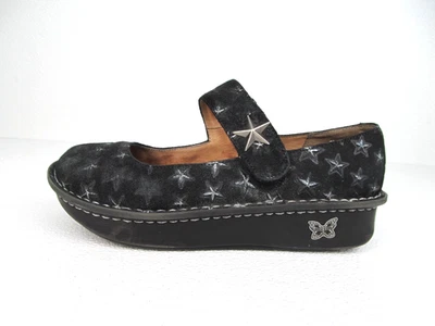 Zapatos cómodos Alegria Paloma 357 Star de cuero negro con tachuelas para mujer talla 8,5 Foto 1 de 4