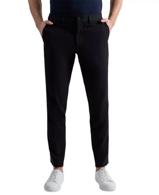 $95 Pantalones Kenneth Cole Reaction Para Hombre Negros Sólidos Calce Ajustado Lino 32 x 31 eno1925 Foto 1 de 3