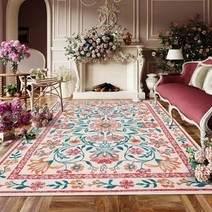 Alfombra de salón niñas dormitorio cabecera alfombra alfombra alfombras florales - Imagen 1 de 29