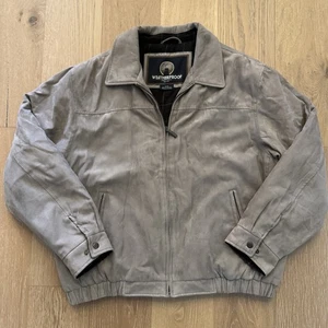 Chaqueta de bombardero resistente a la intemperie para hombre XL imitación gamuza lana forro acolchado abrigo gris - Imagen 1 de 6