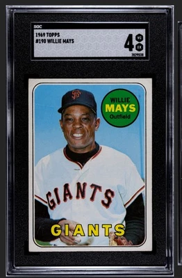 ⬛️🔥Willie Mays🔥🟧1969 Topps #190 HOF Vintage Centered SGC 4 EX Giants - Image 1 of 4