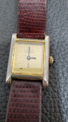 Reloj Manual Vintage Must de Cartier Tank Vermeil Chapado en Oro 18K *Piezas* Foto 1 de 4