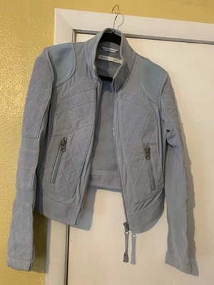 Blanc Noir Women's Suede Zipper Biker Jacket Size Medium Mesh/ Padded  Moto - Image 1 of 4