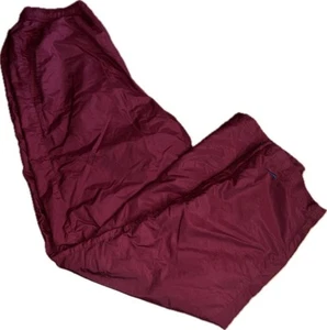 VTG Y2K Nike Track Windbreaker Nylon Lined Pants Maroon Red Men’s M Ankle Zip - Picture 1 of 13