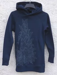 Nograd Flowers Women's Hoodie Women's Dark Blue Long Cut Hoodie - Picture 1 of 1