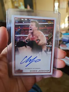 Carta Autografata Firmata 2012 Topps WWE Chris Jericho Y2J Raw AEW Wrestling - Foto 1 di 2
