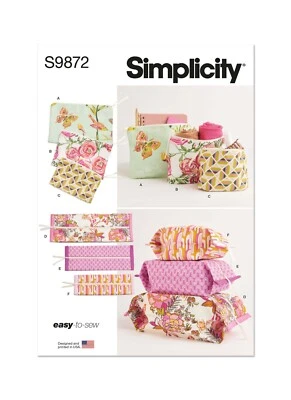 VERY EASY Simplicity Sewing Pattern S9872 Zipper Purses & Cases in 3 sizes NEW - Image 1 of 4