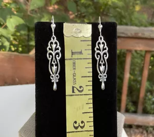 Sincerely Southwest Carolyn Pollack Relios Sterling Silver Filigree Earrings - Picture 1 of 4