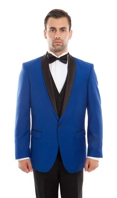 Men's Slim Fit three Piece Tuxedo Suit Set Shawl Lapel One Button Wedding Tux   - Image 1 of 4