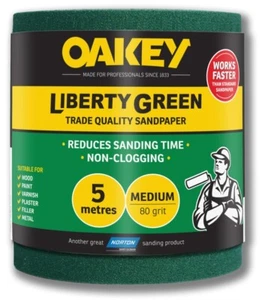 Rotolo carta vetrata verde decorazione fai da te Oakey Liberty 5 m - medio - grana 80 - Foto 1 di 1